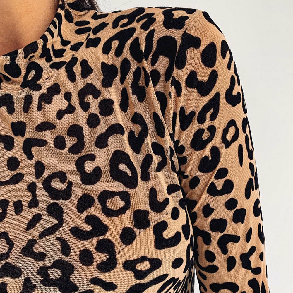 Women Leopard Print Turtleneck Tops Autumn Long Sleeve Slim Basic Ladies T Shirt Party Fashion Korean Tops Female New