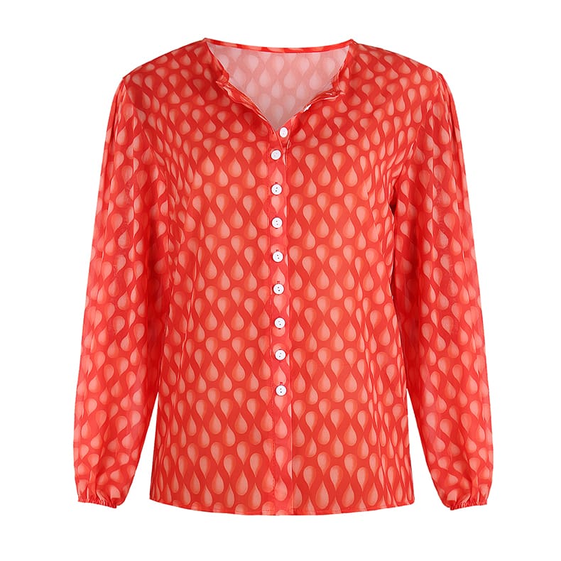 Women Long Sleeve Casual Chiffon Blouse Shirt Ladies Loose Button Holiday Tops Shirt Streetwear