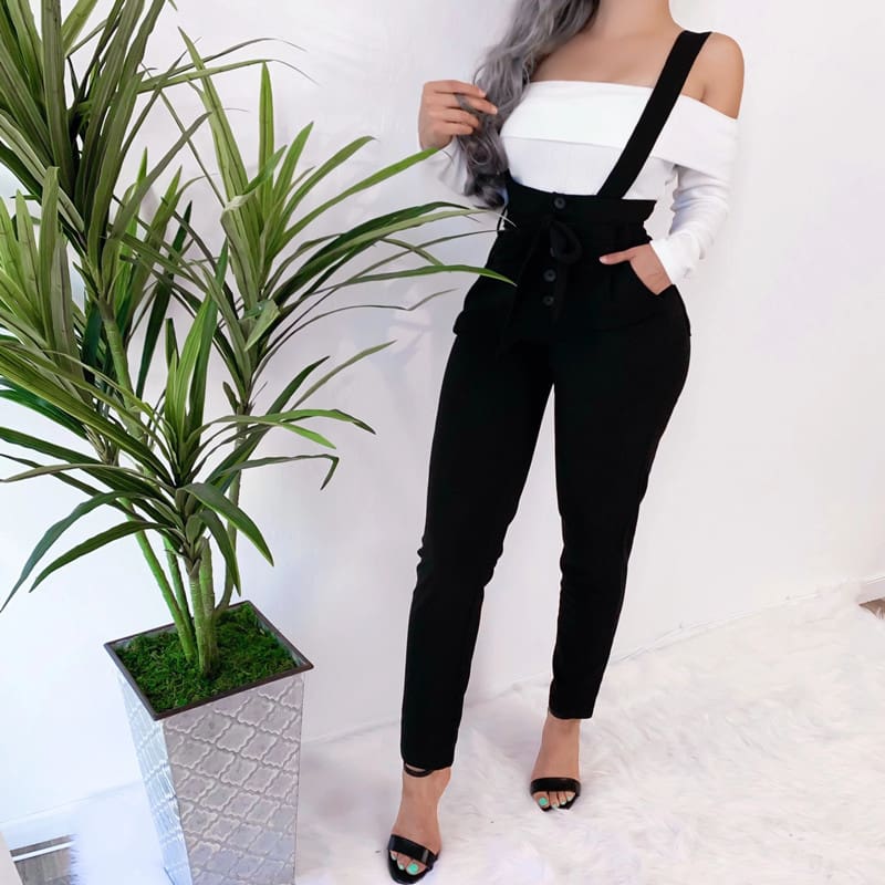 Women Fashion Ladies Sleeveless Baggy Overalls Playsuit Dungarees Casual Loose Jumpsuit Long Trousers Pant