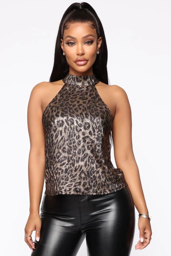 Summer Women Casual High Neck Vest Top Sexy Ladies Sleeveless Casual Slim Blouse Leopard Beach Holiday Tank Tops