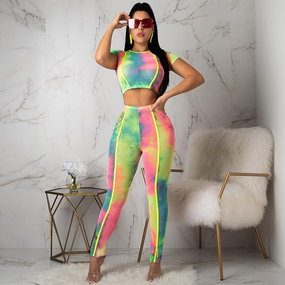 New 2Pcs Outfits Women Sports Workout Bandage Playsuit Tops + Pants Gym Fitness Jumpsuit Rompers Suit Summer Clothes Set