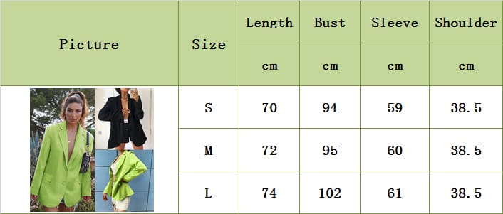 Women Blazer Oversize Autumn Long Coat Sexy Simple Candy Color Slim Long-sleeved Suit Kendall Fashion Avocado Green Blazer