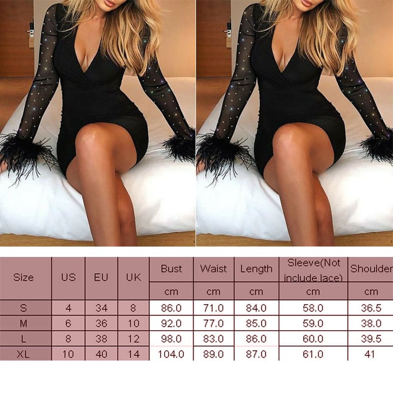 Bandage Evening Party Club Bodycon Dress Mini Women Casual Long Sleeve Black Slim Pencil Dresses Casual Female Party Club Dress