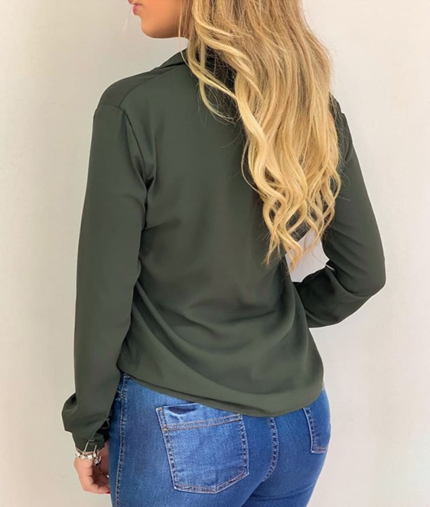 2019 Fashion Elegant Women Casual Long Sleeve Blouse Loose Tops OL Ladies Office Work Plain Collar Shirt