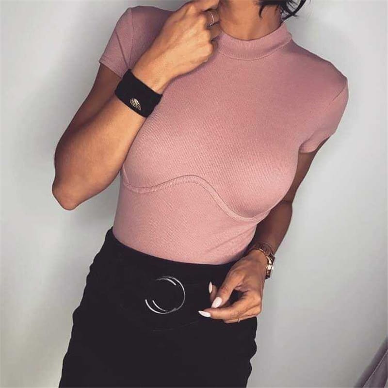 Hot Women Summer Beach Short Sleeve T-Shirt Slim Gym Sports Crop Tank Top Ladies Casual Crew Neck Outwear Tops