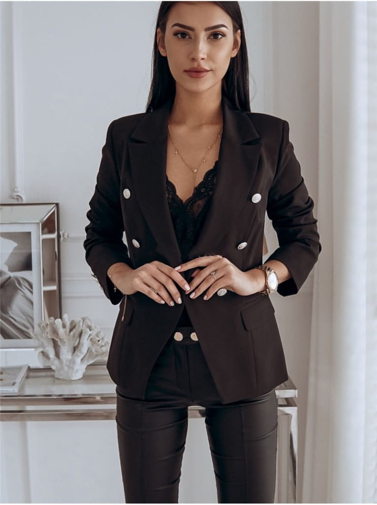 2019 Fashion Women Autumn Winter Top Long Sleeve V Neck Office OL Blazers Elegant Business Clothes Ladies veste femme Streetwear