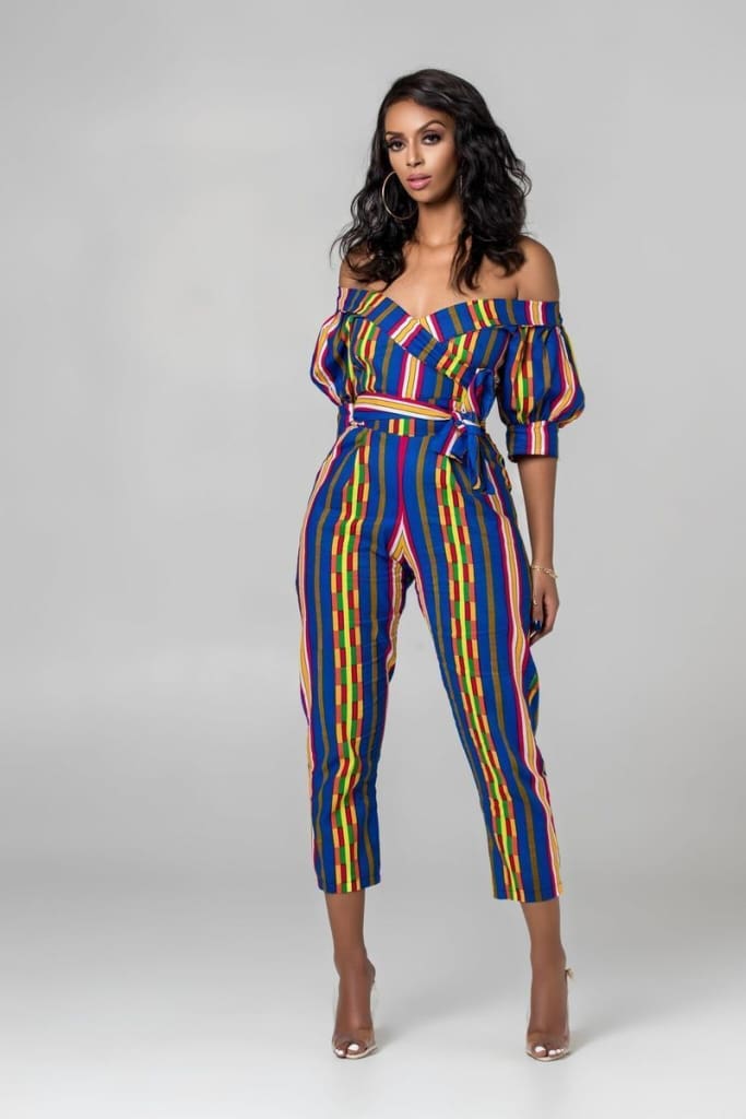 Striped Women Jumpsuit Off Shoulder Strapless Romper Ladies Summer Casual Long Pants Trouser Streetwear