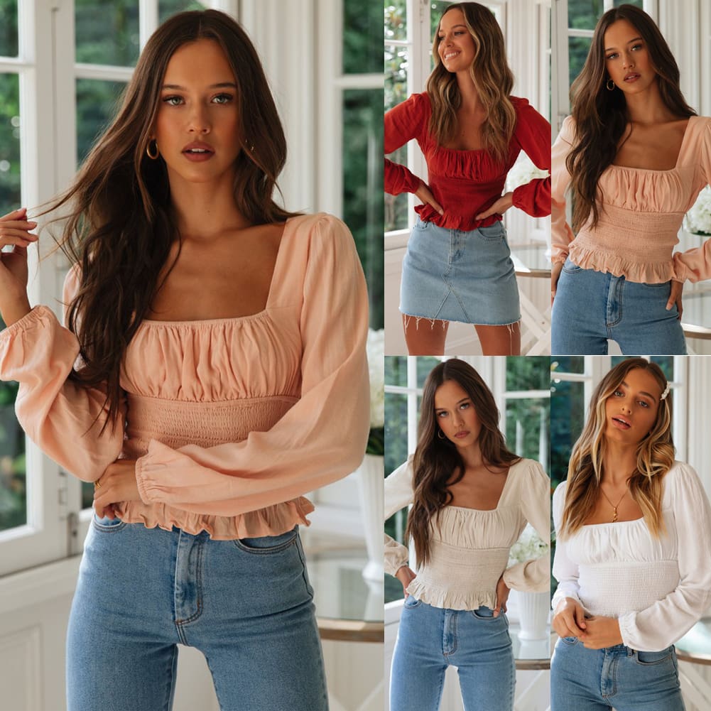 2019 New Fashion Women Ladies Summer Beach Slim Long Sleeves Crop Tops Casual Fitness Loose T-Shirt Tops