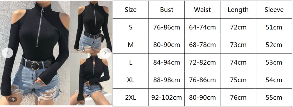 Women High Neck Bodysuit Cold Shoulder Stretch Leotard Body Tops Autumn Winter Slim Jumpsuit Big Size Zipper Neck Jumpsuit S-2XL