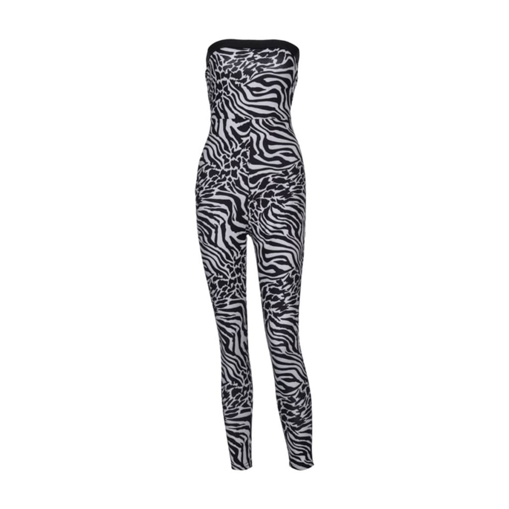 Women Ladies Clubwear Sleeveless Playsuit Bodycon Party Long Trousers Jumpsuit Romper Skinny Print Bodysuit