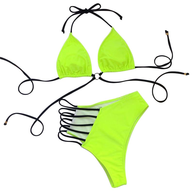 Micro Bikini 2020 Swimwear Women Sexy Bandage Push up Bikini Bra Set Swimsuit Beach Bathing Swimming Suit Fluorescent color