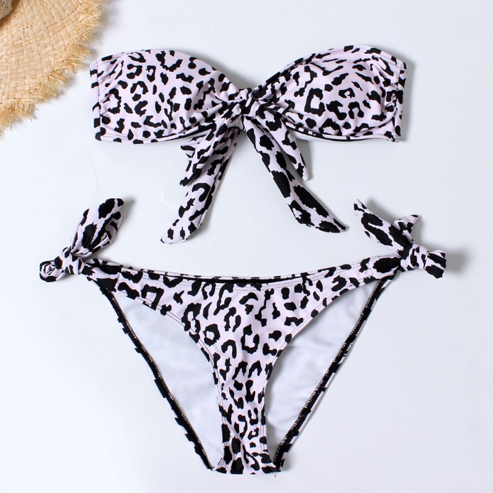 Women Swimming Costume Backless Leopard Swimsuit Monokini Swimwear Beachwear