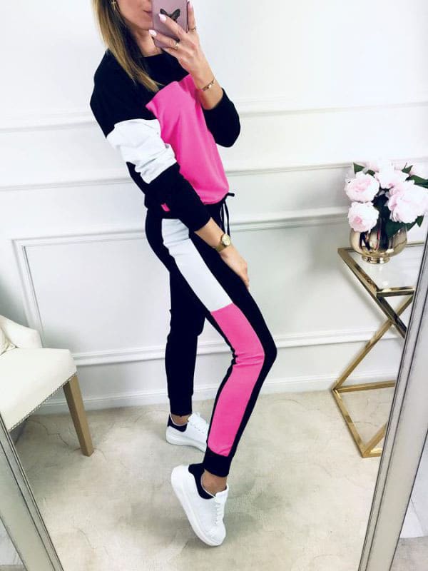 2019 Autumn Casual Womens Sport Hoodies Sweatshirt Tops + Long Pants Set 2Pcs Tracksuit Fitness Sweat Suit Sportwear