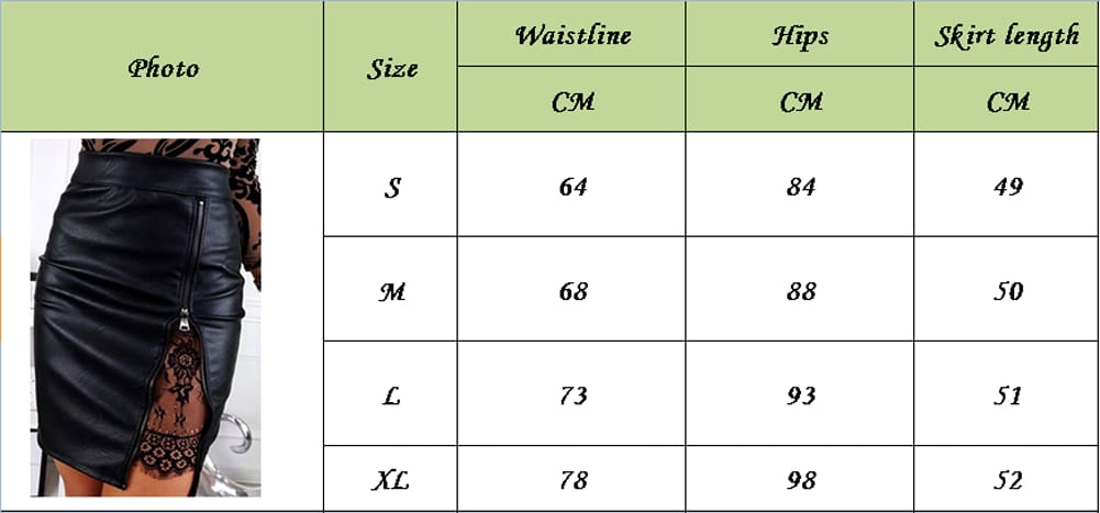 New Fashion Skirt Women High Waist Zipper Up PU Leather Business OL Ladies Preppy Short Mini Pebcil Skirt