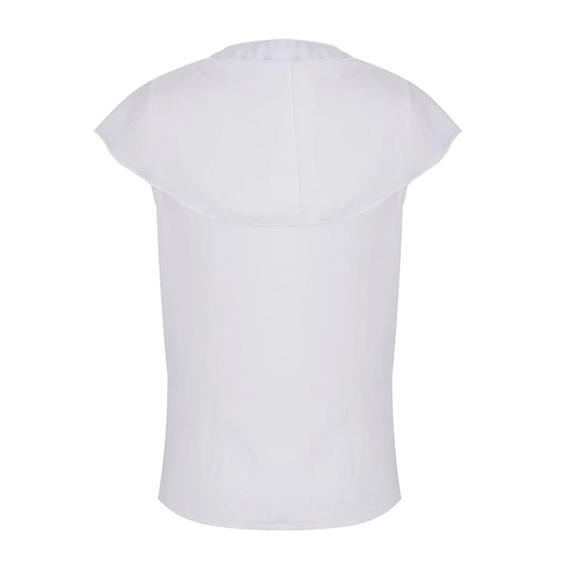 Fashion Women Casual Top Ruffles V Neck Lace up Tank Bandage White Vest Elegant Ladies Casual Beach Holiday Tops Tee