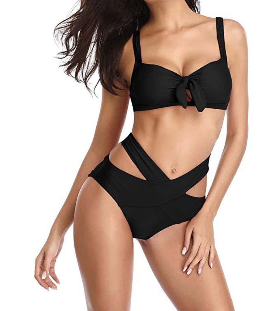 Women Bandeau Bandage High Waist Bikini Set Beachwear Swimsuit