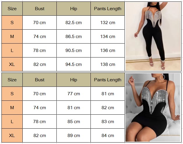 Women Lady Sequin Jumpsuit Romper Bodycon Backless Clubwear Party Long Pant Trouser Black Tassels Dress Outfit