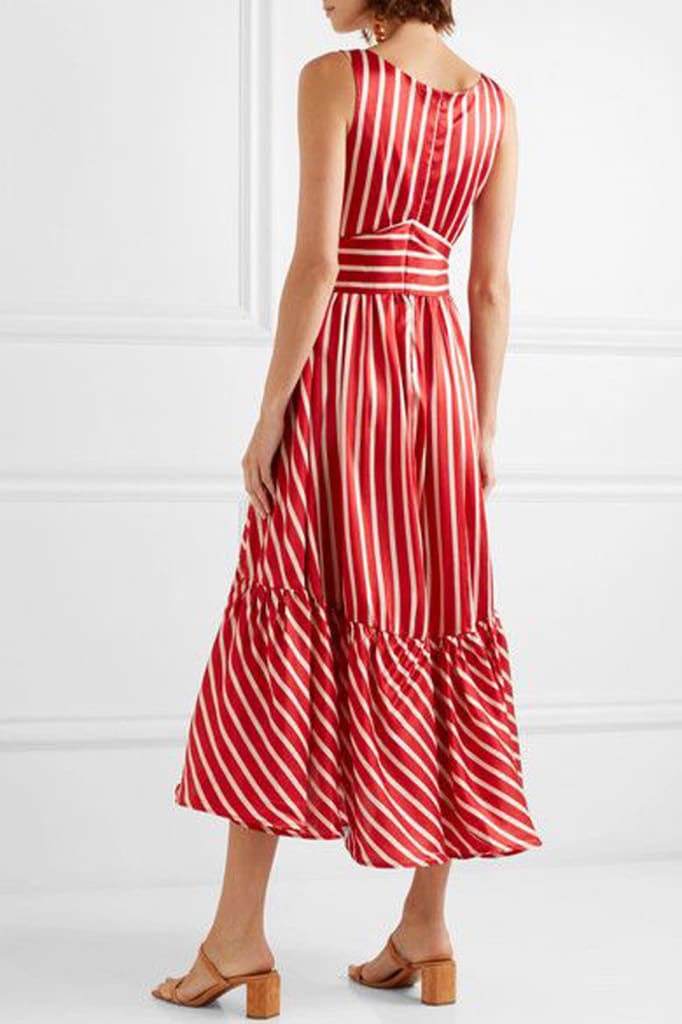 Womens Strappy Striped Long Boho Dress Ladies Casual Beach Holiday Maxi Dress