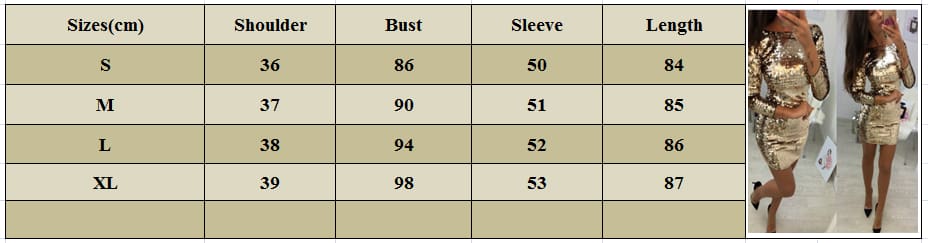 Ladies Formal Evening Party Sexy Sequin Club Short Dresses Sexy Vestidos Autumn Dresses Women Golden Sequins Bodycon Dress