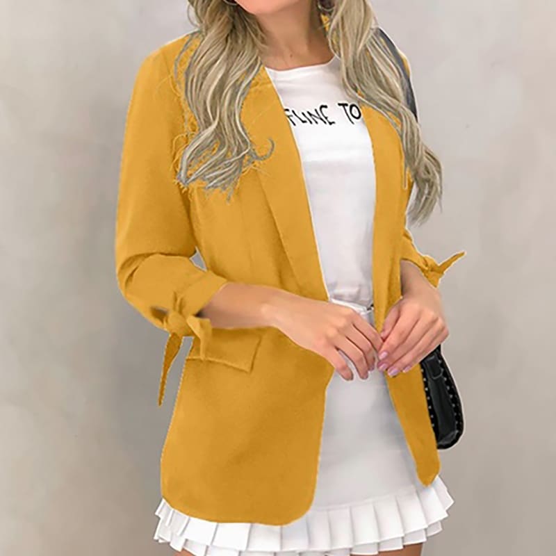 Women Lapel Blazer Cardigan Long Sleeve Jacket Autumn Winter OL Ladies Work Casual Coat Outwear Business Suit Coat