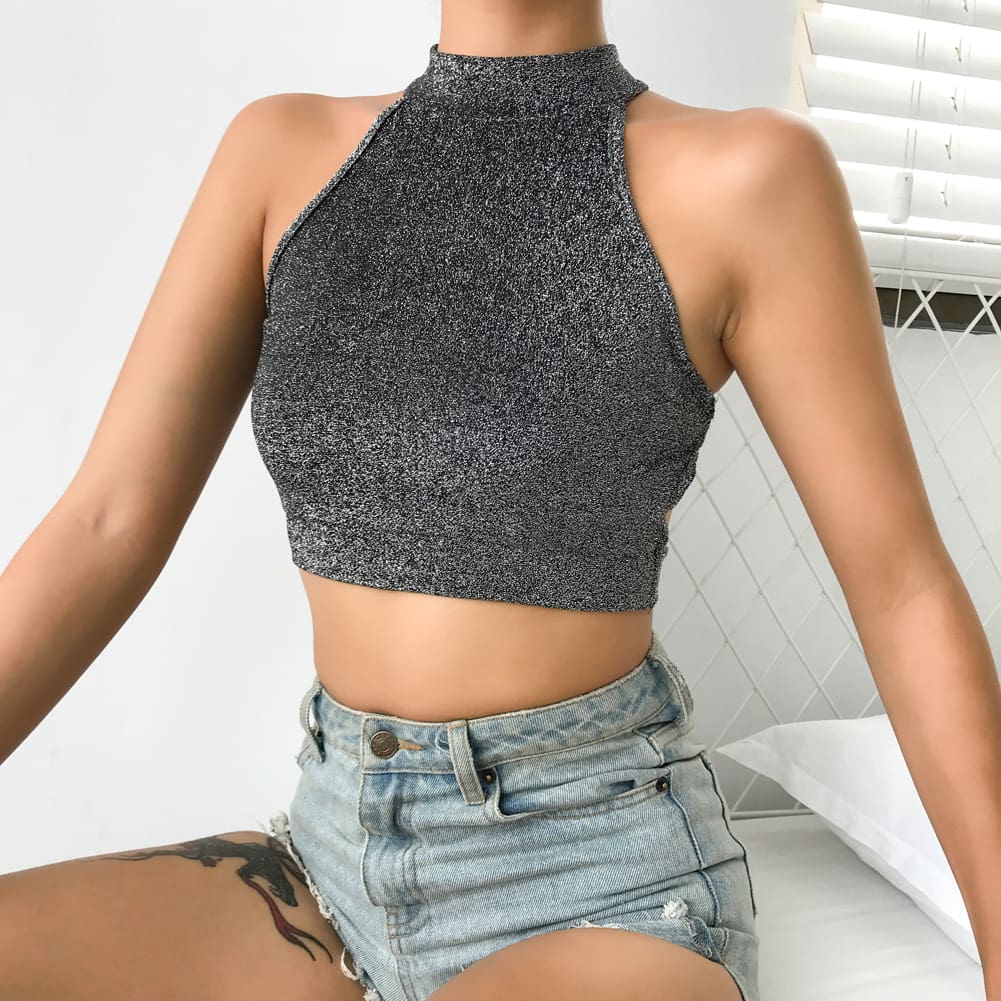 Women Casual Tank Top Vest Blouse Sleeveless Halter Neck Ladies Summer Beach Backless Crop Top Shirt Cami Top Clubwear