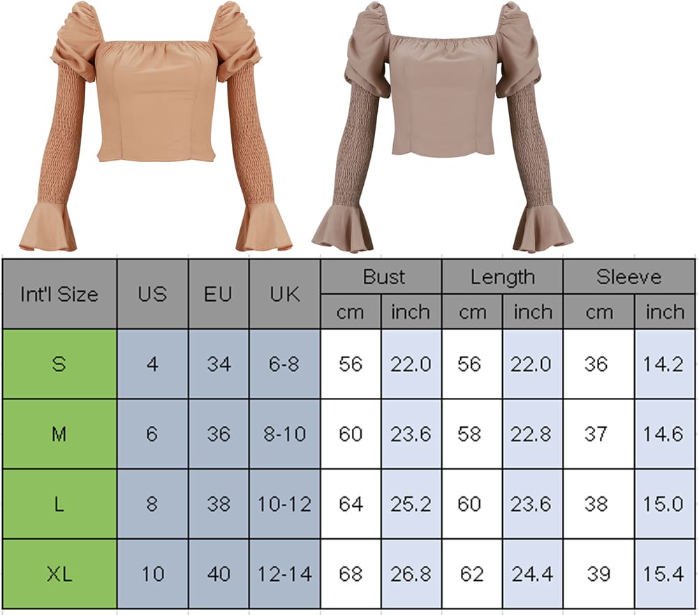 Womens Long Bell Sleeve Tops Square Neck Casual Tunics Crop Workout OL Shirt Blouse Tee Women Clothing