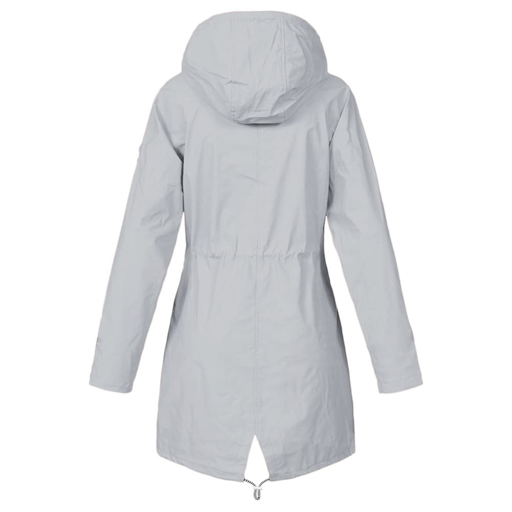 Women Hooded Coat Windproof Rain Coat Parka Zip Jacket