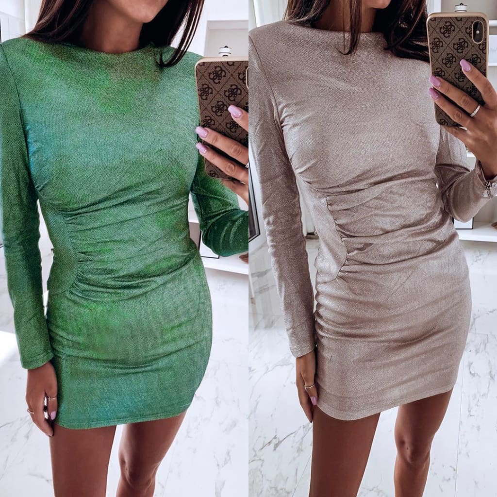 Women Bandage Bodycon Slim Mini Dress Fashion Ladies Casual Long Sleeve Evening Party Clubwear Formal Dress