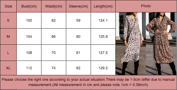 Fashion Womens Long Sleeve Leopard Print Long Shirt Dress Sexy Ladies V Neck Loose Party Wrap Shirt Maxi Dress