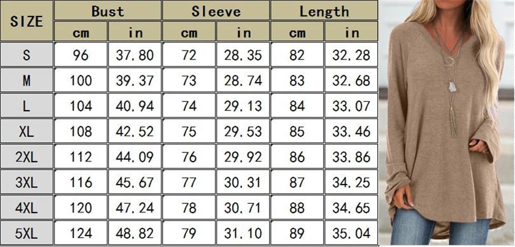 Autumn Women Ladies Tee Shirt Loose Blouse V-neck Shirt Long Sleeve Casual Jumper Pullover Tops Plus Size L-5XL