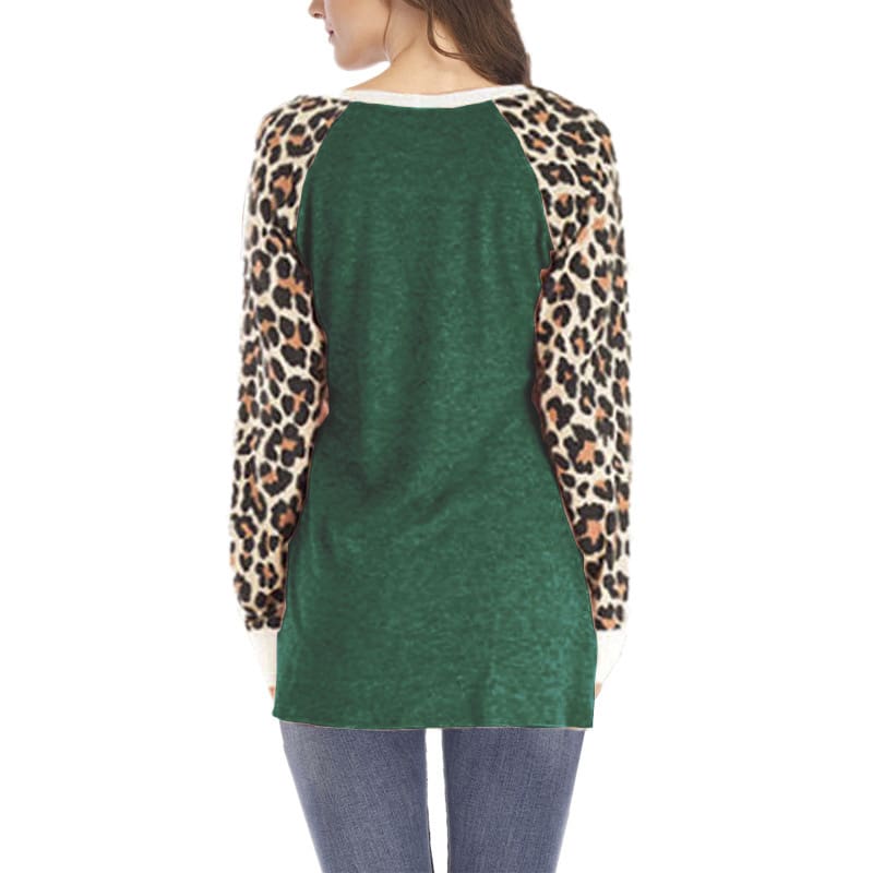 New Women Leopard Printed Long Sleeve Tops Ladies Casual Sweater Loose Baggy Jumper Pullover Shirt Top Sweatshirt