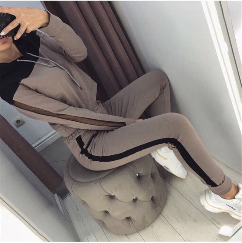 Two Piece Set Hoodies Suit Women Tracksuit Autumn Winter Long Sleeve Sweatshirt Top and Pants Suit Ladies Outfit Streetwear