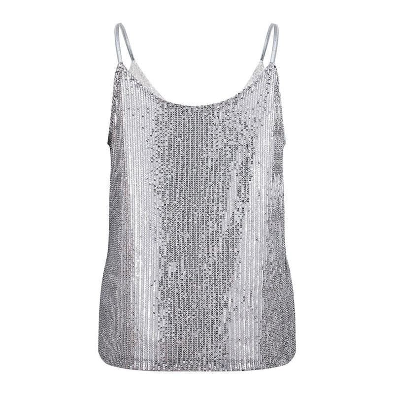 Fashion Women Sequined Bling Shiny Tank Tops Summer Sexy Ladies Sleeveless Casual Tank Top Shirt Vest Cami