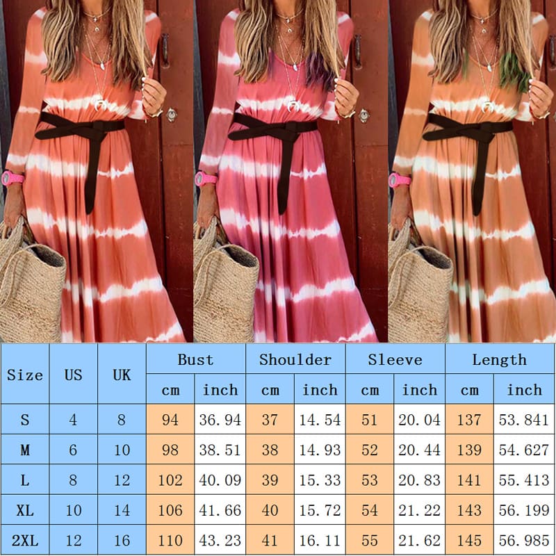 Women Boho Long Sleeve Striped V Neck Long Maxi Dress 2019 Fashion Ladies Autumn Fall Wrap Dresses Sundress