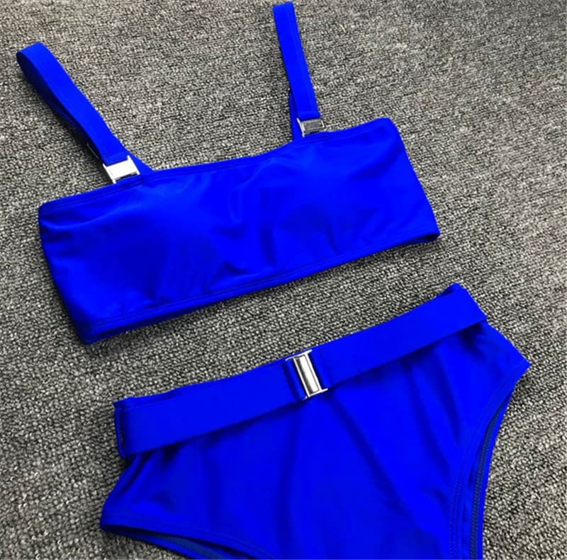 Summer Womens Push Up Padded High Waist Bikini Set Swimsuit High Waist Brazilian Swimwear Beachwear