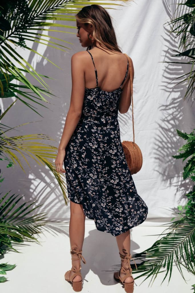 Fashion Women Summer Boho Floral Loose Sweet Sexy Dress Sleeveless Backless Soft Party Beach Dresses Sundress