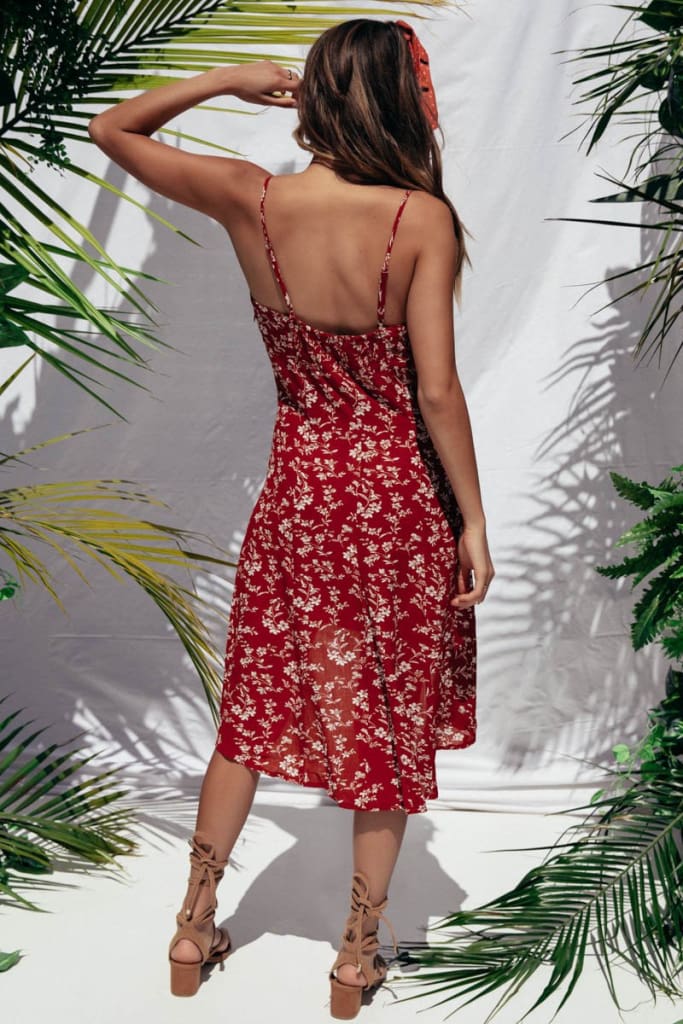 Fashion Women Summer Boho Floral Loose Sweet Sexy Dress Sleeveless Backless Soft Party Beach Dresses Sundress