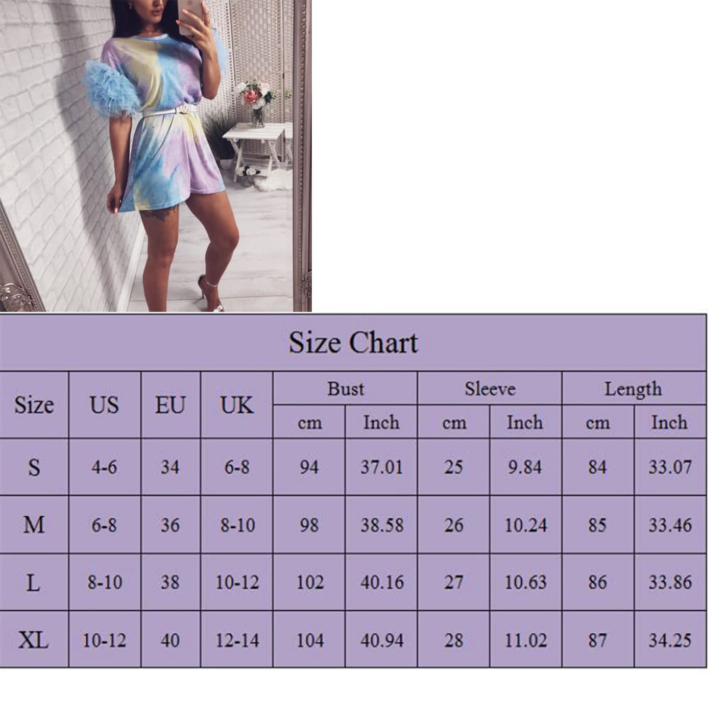 Womens Holiday Mini Floral Dress Fashion Ladies Tulle Short Sleeve Bodycon