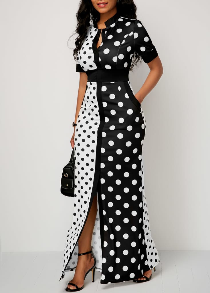 2019 Fashion Elegant Women Polka Dot Party Evening Summer Beach Dress Sundress Long Maxi Casual Slim Vintage Dress