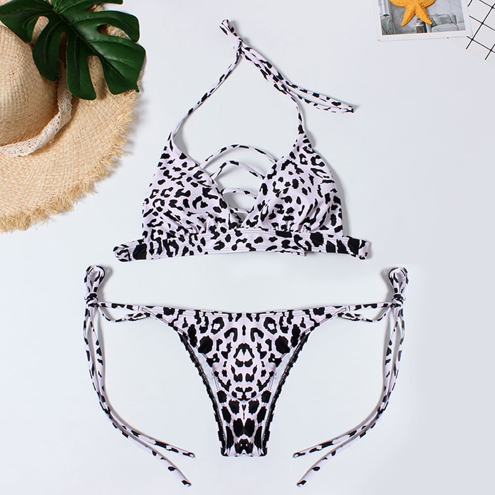 Women Swimming Costume Backless Leopard Swimsuit Monokini Swimwear Beachwear