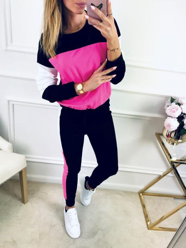 2019 Autumn Casual Womens Sport Hoodies Sweatshirt Tops + Long Pants Set 2Pcs Tracksuit Fitness Sweat Suit Sportwear