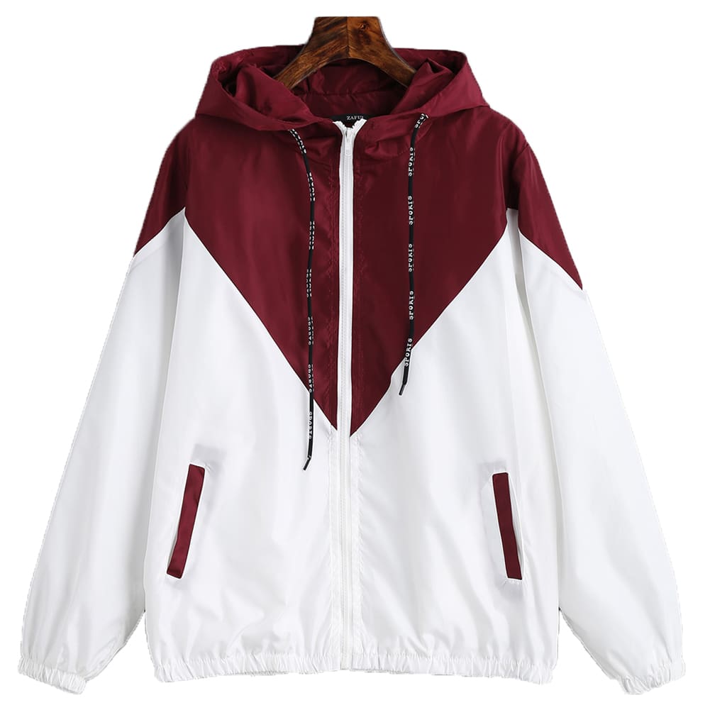 Fashion Women Long Sleeve Hoodie Windbreaker Hooded Zip Sport Tracksuit Top Autumn Casual Loose Slim Fit Exercise Sweatshirts