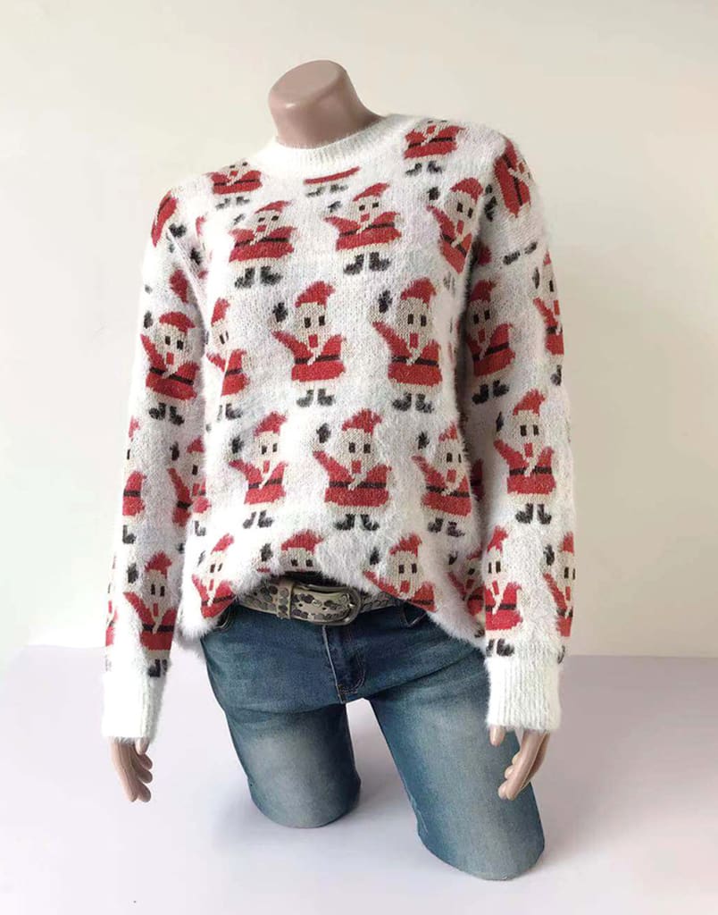 New Fashion Women Christmas Xmas Winter Warm Sweater Tops Ladies Santa Claus Jumper Pullover Blouse Sweatshirt