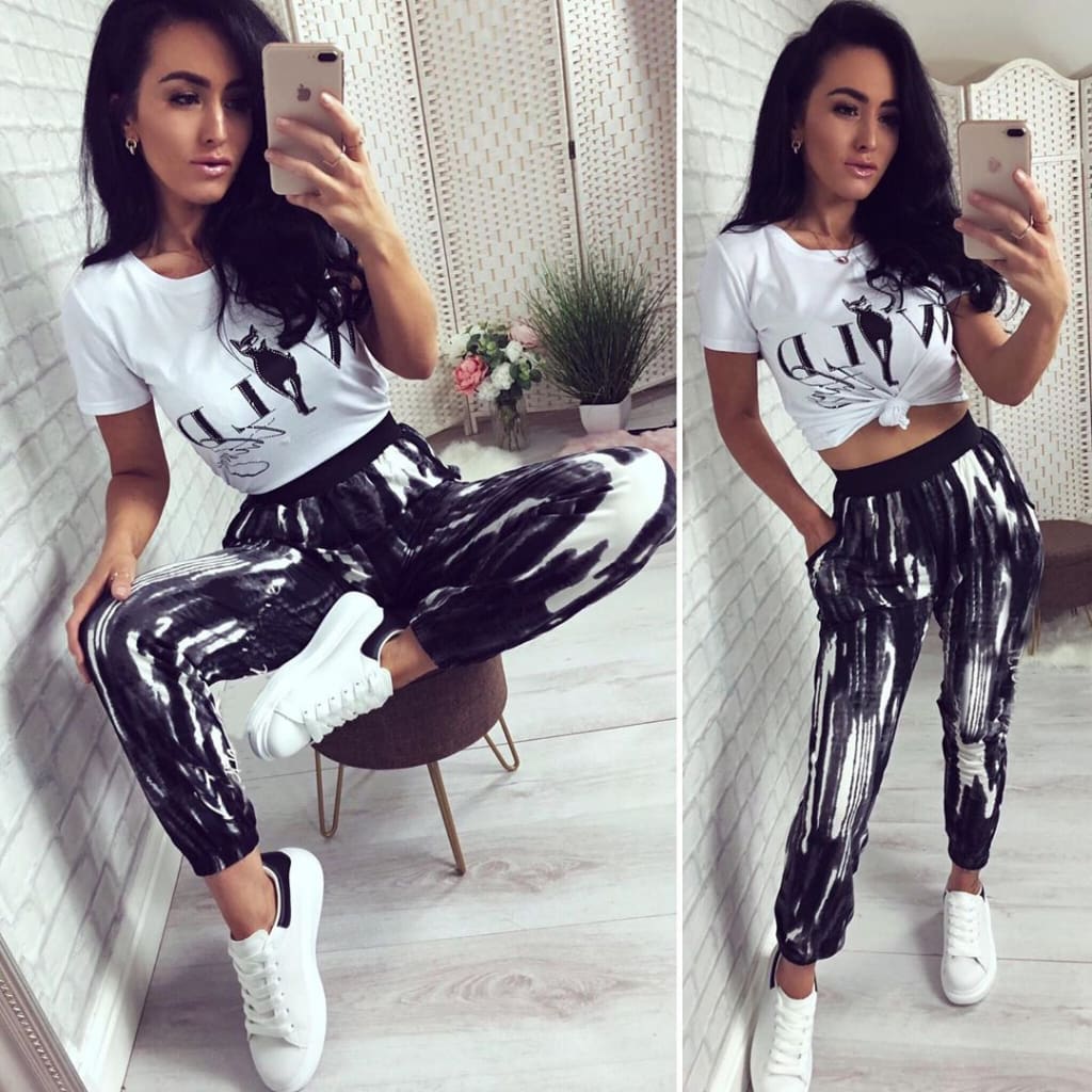 Womens Leopard Print Pants Slim Trousers Skinny Fashion Pants Elastic High Waist Pants Sweatpants