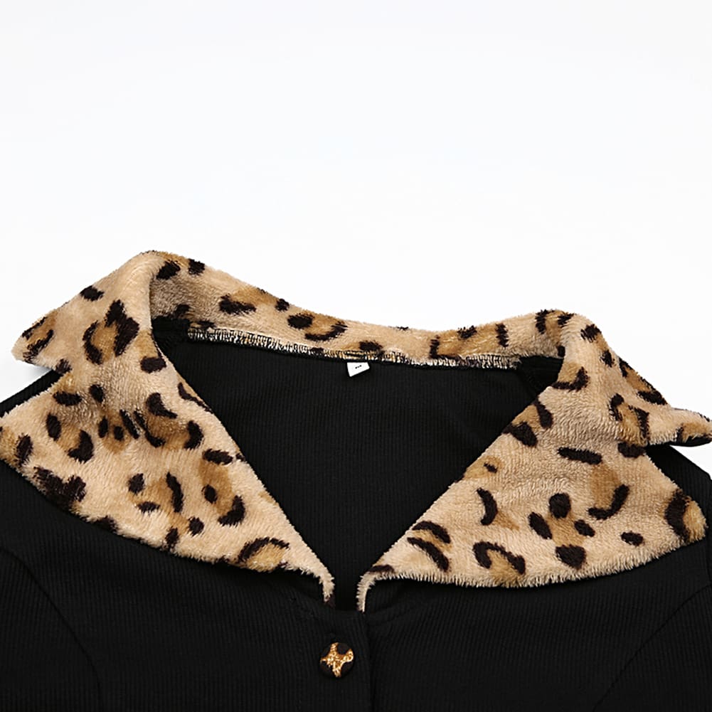 Womens Summer Leopard Collar Jacket Cardigan Tops Ladies Holiday Sexy Loose Blouse Shirt Streetwear