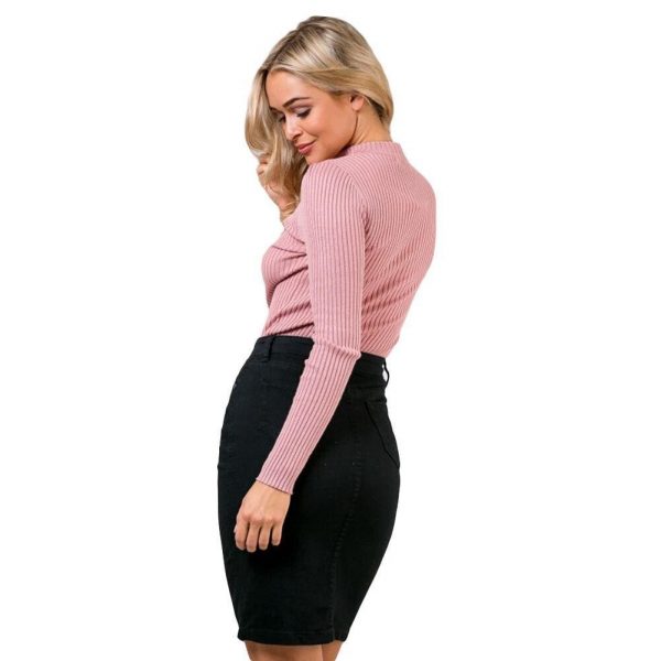 The Best Halter knitted sweater short pullover women tops Slim v neck jumper Online - Source Silk