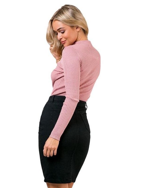 The Best Halter knitted sweater short pullover women tops Slim v neck jumper Online - Source Silk