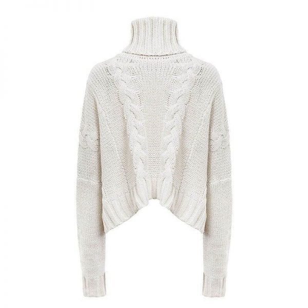 The Best Harajuku Turtleneck Crop Sweater Autumn Winter Knitted Jumper Online - Source Silk