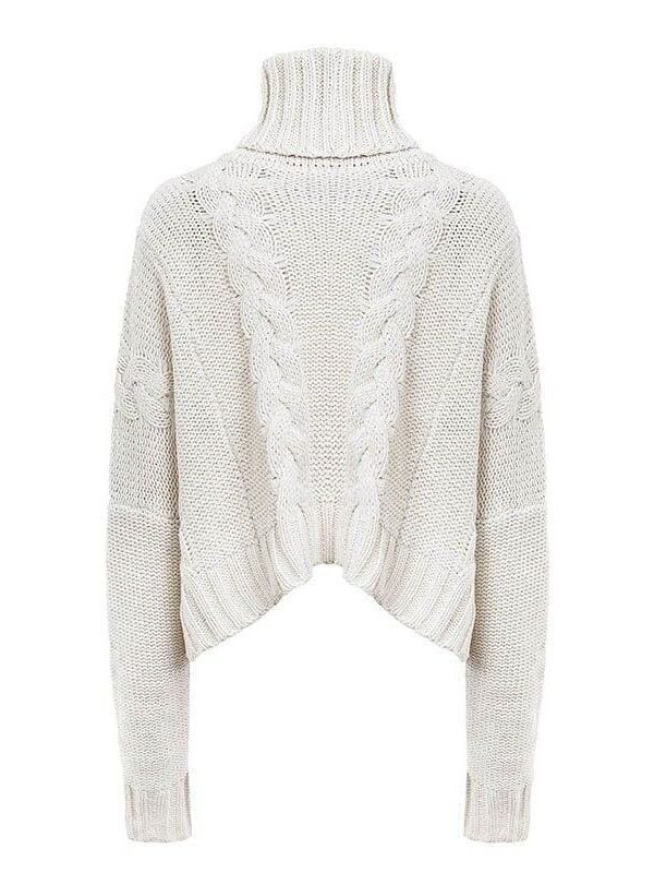 The Best Harajuku Turtleneck Crop Sweater Autumn Winter Knitted Jumper Online - Source Silk