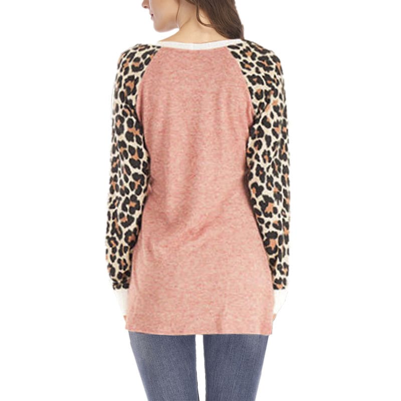 New Women Leopard Printed Long Sleeve Tops Ladies Casual Sweater Loose Baggy Jumper Pullover Shirt Top Sweatshirt